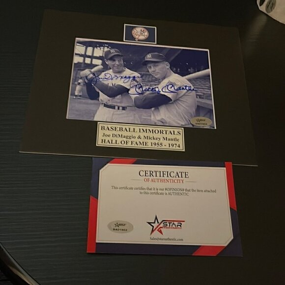 Joe DiMaggio Mickey mantle autographed photo - Picture 1 of 1
